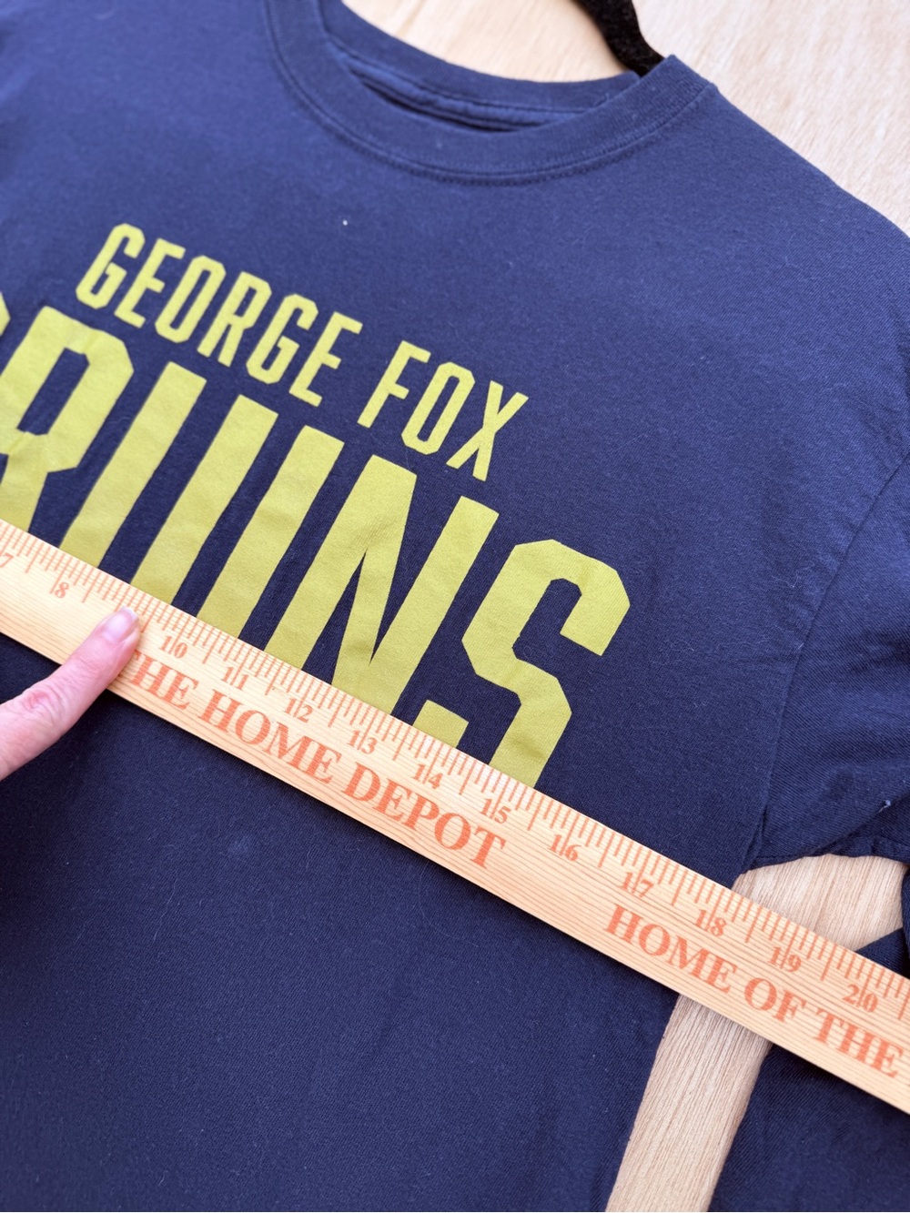 George Fox University Bruins Long-Sleeve Tee Navy Yellow Medium - Picture 5 of 7